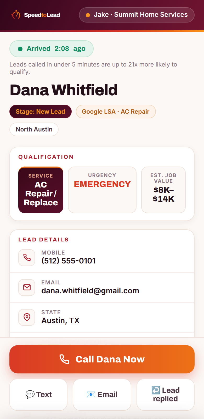 Lead card